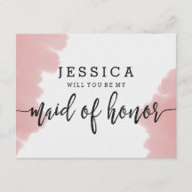 Rosa Wasserfarbe wirst du meine Trauzeugin sein