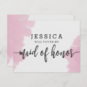 Rosa Wasserfarbe wirst du meine Trauzeugin sein Einladung (Vorne/Hinten)