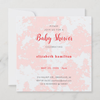 Rosa Wasserfarben-Baby-Shower-Einladung Einladung