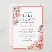 Rosa Wasserfarben Blossom Einladung (Vorderseite)
