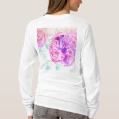 Rosa Wasserfarben Blume Rose Shirt (Rückseite)