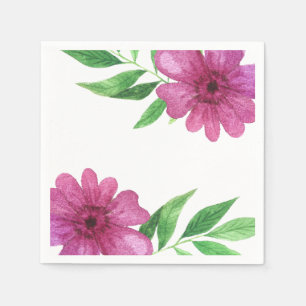 Rosa Wasserfarben-Blumen Floral Frühlings-Braut- D Serviette
