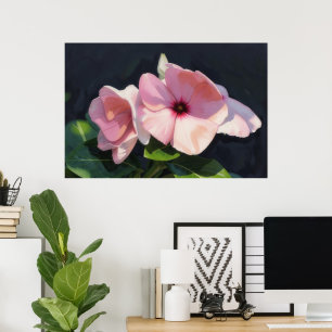 Rosa Wasserfarben-Blumen Florale Kunst Drucke