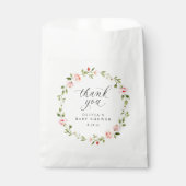 Rosa Wasserfarben Blumen Garten in Blüte Baby Show Geschenktütchen (Vorderseite)