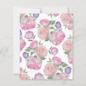 Rosa Wasserfarben-Blumen-HOCHZEIT auf Budget (Rückseite)