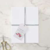 Rosa Wasserfarben-Blumen-Script Hochzeitsdusche Geschenkanhänger (Mit Garn)