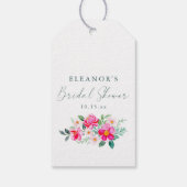Rosa Wasserfarben-Blumen-Script Hochzeitsdusche Geschenkanhänger (Rückseite)