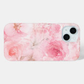 Rosa Wasserfarben-Blumenmuster Case-Mate iPhone Hülle (Rückseite (Horizontal))