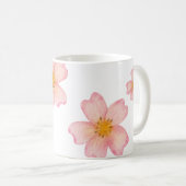Rosa Wasserfarben-Blumenmuster Kaffeetasse (VorderseiteRechts)