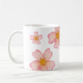 Rosa Wasserfarben-Blumenmuster Kaffeetasse (Links)