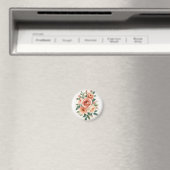 Rosa Wasserfarben-Blumenprint in Rosa Magnet (In Situ (Geschirrspüler))