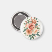Rosa Wasserfarben-Blumenprint in Rosa Magnet (Vorderseite/Rückseite)