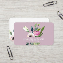 Rosa Wasserfarben-Blumenstrauß Minimalistisches Pa