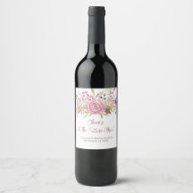 Rosa Wasserfarben-Botanik-Brautparty