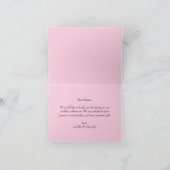 Rosa Wasserfarben Dankeskarte (Innenseite)