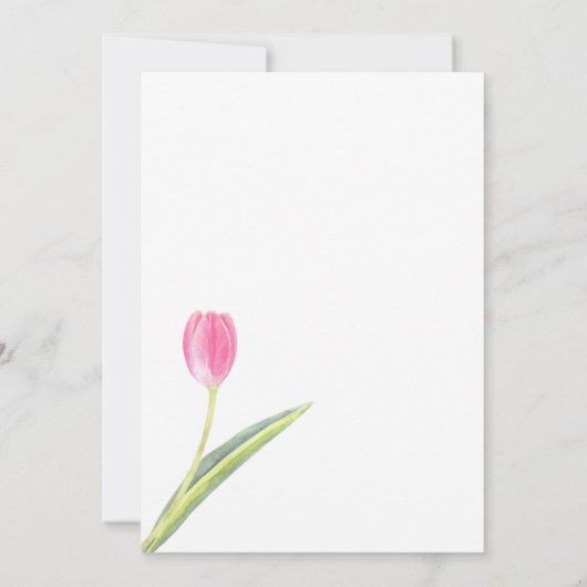 Rosa Wasserfarben Einladung (Rückseite)