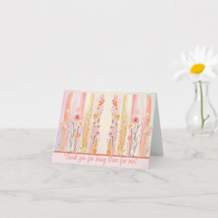 Rosa Wasserfarben-Florbrushstrokes Karte