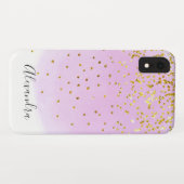 Rosa Wasserfarben Glitzer Confetti Case-Mate iPhone Hülle (Rückseite (Horizontal))