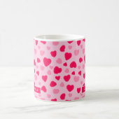 Rosa Wasserfarben-Herzen Valentinsgeschenk Kaffeetasse (Mittel)