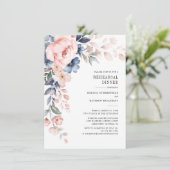 Rosa Wasserfarben-Hochzeitsprobe-Dinner Einladung (Stehend Vorderseite)