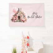 Rosa Wasserfarben Kirche Brautparty Banner (InSitu)