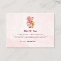 Rosa Wasserfarben Kleines Entlein Mädchen Danke
