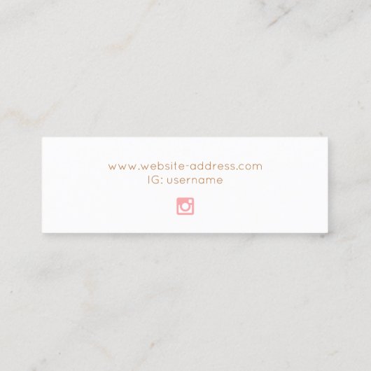 Rosa Wasserfarben-Logo Mini Visitenkarte (Rückseite)