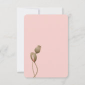 Rosa Wasserfarben-Mohn-Hochzeit Save The Date (Rückseite)