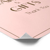 Rosa Wasserfarben-Mohn-Hochzeitstisch-Schild Poster (Ecke)