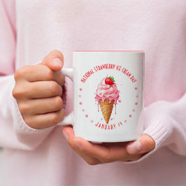 Rosa Wasserfarben Nationaler Strawberger Eistag Zweifarbige Tasse