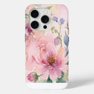 Rosa Wasserfarben-Pfingstrose Floral Case-Mate iPhone Hülle