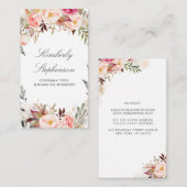 Rosa Wasserfarben Rosa Wasserfarben Elegant Visitenkarte (Vorne/Hinten)