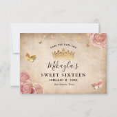 Rosa Wasserfarben Rose Gold Elegante Rett D Save The Date (Vorderseite)