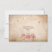 Rosa Wasserfarben Rose Gold Elegante Rett D Save The Date (Rückseite)