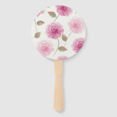 Rosa Wasserfarben-Rosen-Set aus Fächern Fächer (Rückseite)