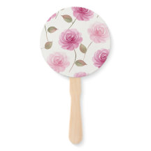 Rosa Wasserfarben-Rosen-Set aus Fächern