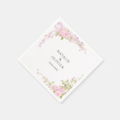 Rosa Wasserfarben-Rosengarten-Chic-Hochzeit Serviette (Ecke)