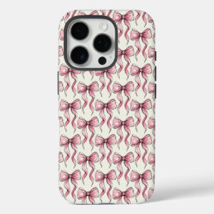 Rosa Wasserfarben-Schleifen Girly Coquette Ästheti iPhone 16 Pro Hülle