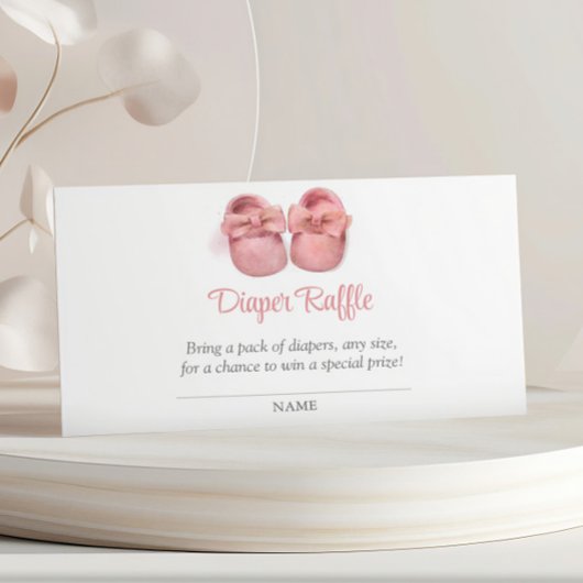 Rosa Wasserfarben Schuhe Kinderdusche Windelwaschm Begleitkarte