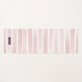 Rosa Wasserfarben Streifen Hübsch Personalisiert Yogamatte (Vorderseite (Horizontal))