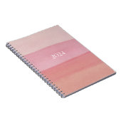 Rosa Wasserfarben Streifen Notizblock (Rechte Seite)