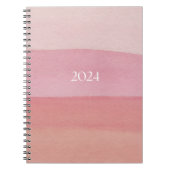 Rosa Wasserfarben Streifen Notizblock (Vorderseite)