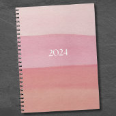 Rosa Wasserfarben Streifen Notizblock