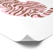 Rosa Wasserfarben-Tiger-Kunst Poster (Ecke)