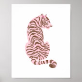 Rosa Wasserfarben-Tiger-Kunst Poster (Vorne)