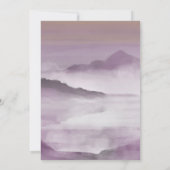 Rosa Wasserfarben, unangenehme Landschaft Hochzeit Einladung (Rückseite)