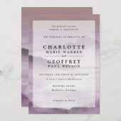 Rosa Wasserfarben, unangenehme Landschaft Hochzeit Einladung (Vorne/Hinten)