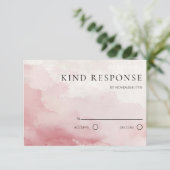 Rosa Wasserfarben-Wasch-QR-Code-Hochzeit  RSVP Karte (Stehend Vorderseite)