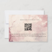 Rosa Wasserfarben-Wasch-QR-Code-Hochzeit  RSVP Karte (Rückseite)