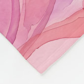 Rosa Wasserfarben-Wellenmuster Fleecedecke (Ecke)